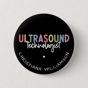 Eigen naam Ultrasound Technologist Giften Ronde Button 5,7 Cm