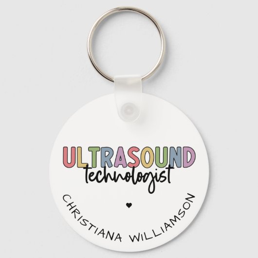 Eigen naam Ultrasound Technologist Giften Sleutelhanger (Voorkant)