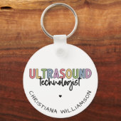 Eigen naam Ultrasound Technologist Giften Sleutelhanger (Voorkant)