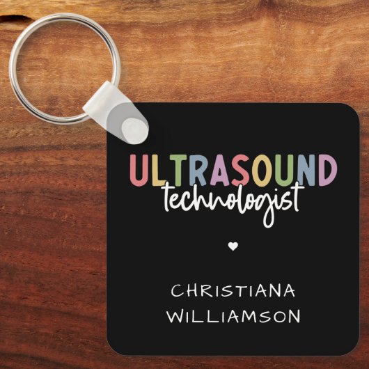 Eigen naam Ultrasound Technologist Giften Sleutelhanger (Voorkant)