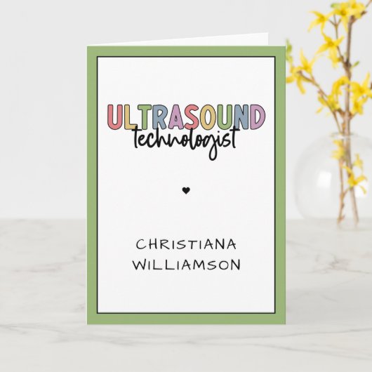 Eigen naam Ultrasound Technoloog Kaart (Gele Bloem)