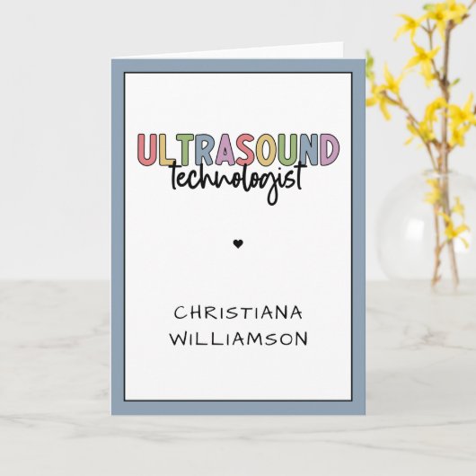 Eigen naam Ultrasound Technoloog Kaart (Gele Bloem)