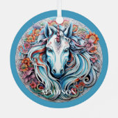 Eigen naam Unicorn Metalen Ornament (Achterkant)