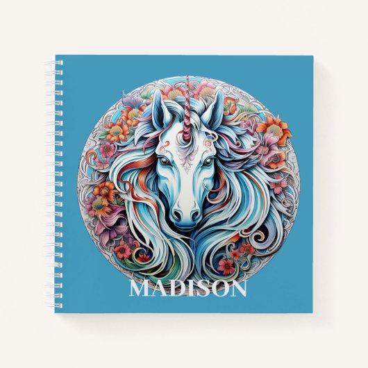 Eigen naam Unicorn Notitieboek (Voorkant)
