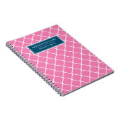 Eigen naam Uniek blauw roze stoprooster Notitieboek (Rechterzijde)
