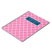 Eigen naam Uniek blauw roze stoprooster Notitieboek (Linkerzijde)