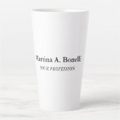 Eigen Naam Unieke Elegante Vlakke Eenvoudige Speci Latte Mok (Voorkant)