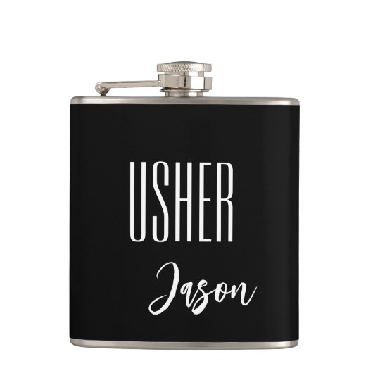 Eigen naam Usher Flask Heupfles (Voorkant)