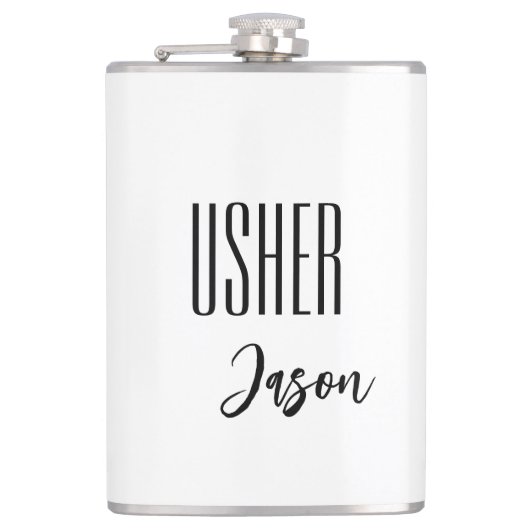 Eigen naam Usher Flask Heupfles (Voorkant)