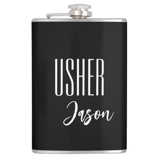 Eigen naam Usher Flask Heupfles (Voorkant)