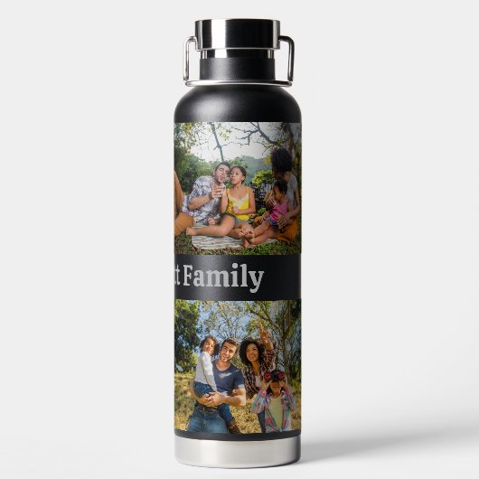 Eigen naam & UW 4-flesje voor foto's Water Waterfles (Achterkant)