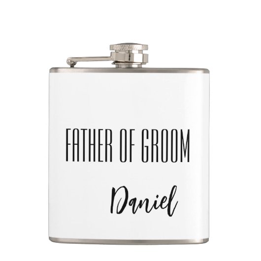 Eigen naam vader van de gegroefde kolf heupfles (Voorkant)