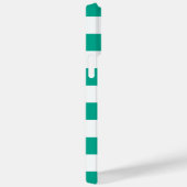Eigen naam van Emerald Green & White Striped Patte Case-Mate iPhone Case (Achterkant / Rechts)