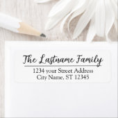 Eigen naam van het retouradres Everglow-script Etiket (Insitu)