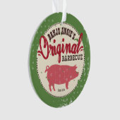 Eigen naam varkensvarkensvlees BBQ kerstversiering Ornament (voorkant)
