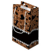 Eigen naam verbrand goudglitter cowboy-petten klein cadeauzakje (Achterkant Gekanteld)