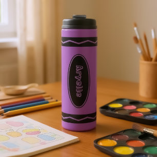 Eigen naam Violet Paarse Crayon Drink Tumbler Mok