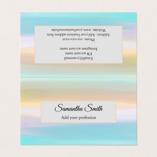 Eigen naam Visitekaartje van beroep (Buitenkant ongevouwen)