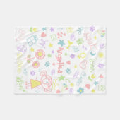 Eigen naam, vlinderbank voor babymeisje, klein fleece deken (Voorkant (Horizontaal))