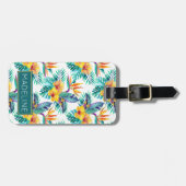 Eigen naam vogel van het paradijs en het orchidee bagagelabel (Voorkant horizontaal)