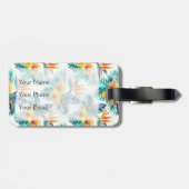 Eigen naam vogel van het paradijs en het orchidee bagagelabel (Achterkant horizontaal)