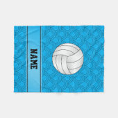 Eigen naam volleybalhemelblauwe halve cirkels fleece deken (Voorkant (Horizontaal))