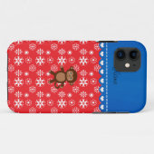 Eigen naam voor kerstmis rode sneeuwvlokken Case-Mate iPhone case (Achterkant (horizontaal))