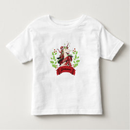 Eigen naam voor kerstmis unicorn kinder shirts