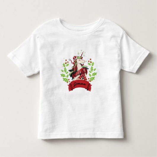 Eigen naam voor kerstmis unicorn kinder shirts (Voorkant)