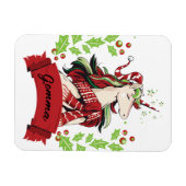 Eigen naam voor kerstmis unicorn magneet (Horizontaal)