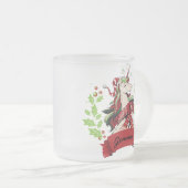 Eigen naam voor kerstmis unicorn matglas koffiemok (Voorkant rechts)