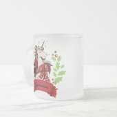 Eigen naam voor kerstmis unicorn matglas koffiemok (Voorkant links)