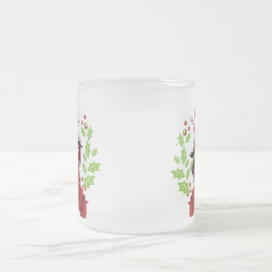 Eigen naam voor kerstmis unicorn matglas koffiemok (Center)