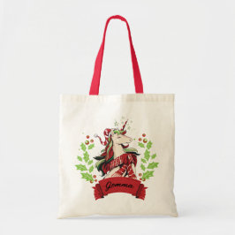 Eigen naam voor kerstmis unicorn tote bag