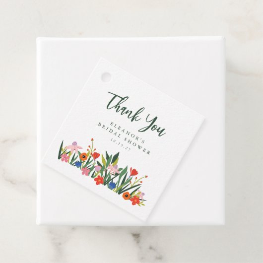 Eigen naam Vrijgezellenfeest kleurrijke tuin Bedankjes Labels (In situ)