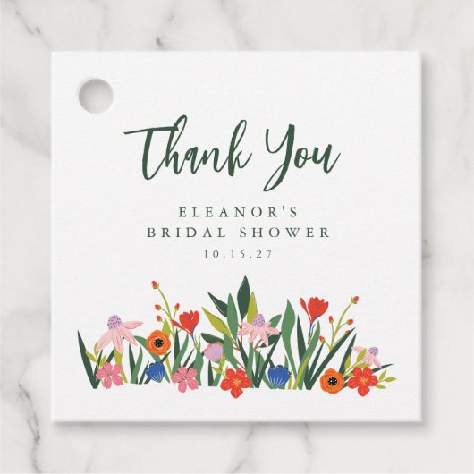 Eigen naam Vrijgezellenfeest kleurrijke tuin Bedankjes Labels (Voorkant)