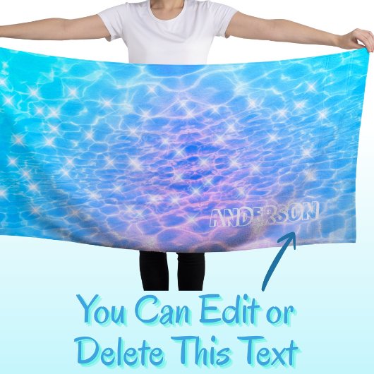 Eigen naam waterrimpelwatertextuur moderne kic strandlaken