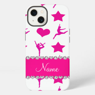 Eigen naam witte roze gymnastiek sterren harten iPhone 13 hoesje