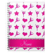 Eigen naam witte roze gymnastiek sterren harten notitieboek (Voorkant)