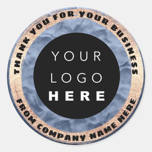 Eigen naam zegel Golden Blue Logo Sweet (Voorkant)