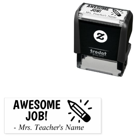 Eigen naam Zelfinkend rubberstempel van leraar Zelfinktende Stempel (In situ)