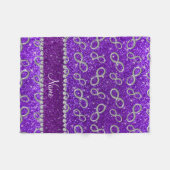 Eigen naam zilverkleurige inktvis in digo paarse g fleece deken (Voorkant (Horizontaal))