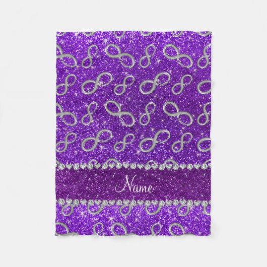 Eigen naam zilverkleurige inktvis in digo paarse g fleece deken (Voorkant)