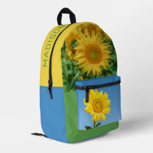 Eigen naam Zonnebloem Bedrukte Rugzak