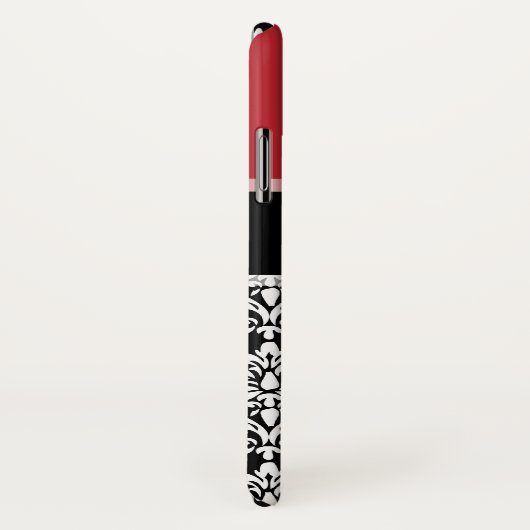 Eigen naam: zwart rood Damask-model Case-Mate iPhone Case (Achterkant / rechts)