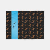 Eigen naam zwarte Duitse korthaven Fleece Deken (Voorkant (Horizontaal))
