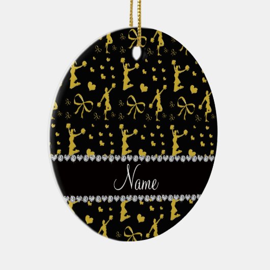 Eigen naam zwarte gouden hoofdbogen keramisch ornament (Rechts)