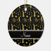 Eigen naam zwarte gouden hoofdbogen keramisch ornament (Links)