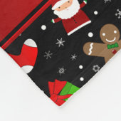 Eigen naam zwarte santas gingerbrood fleece deken (Hoek)