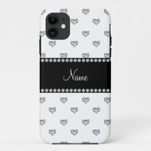 Eigen naam zwarte streep met witte ruitjes Case-Mate iPhone case